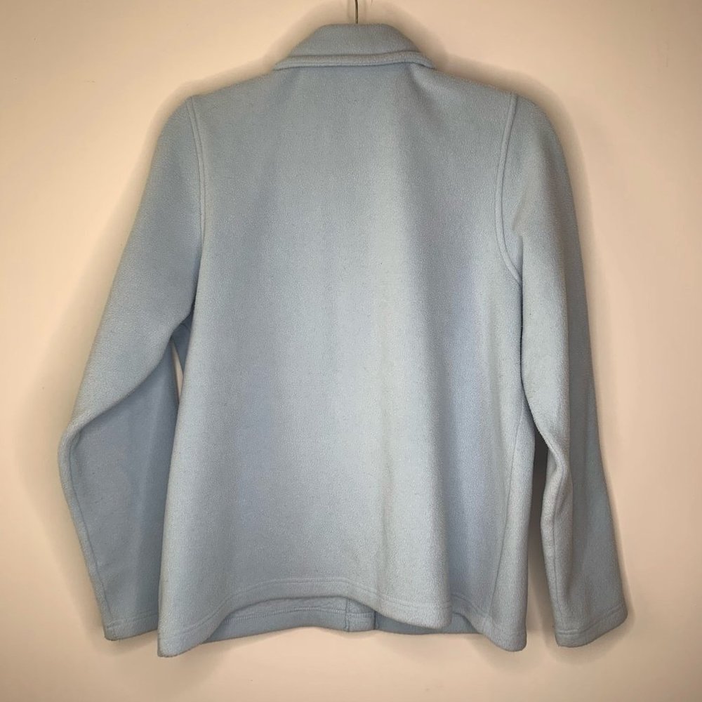 VTG L.L. BEAN Light Blue Fleece Teddy‎ Bear Jacket Sz M - Picture 3 of 7